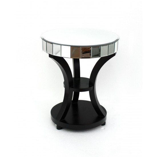 Contemporary Accent Table With Mirror Tabletop