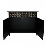 Vintage Black Living Room Cabinet With Drawers