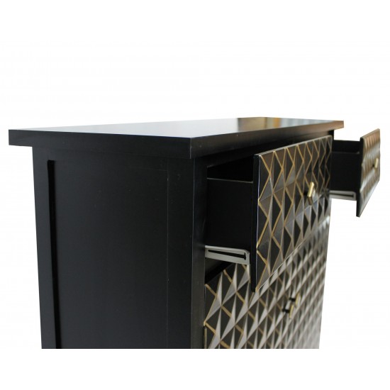 Vintage Black Living Room Cabinet With Drawers