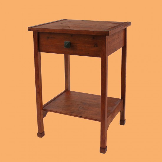 Rustic Wooden Accent Table With 1 Drawer