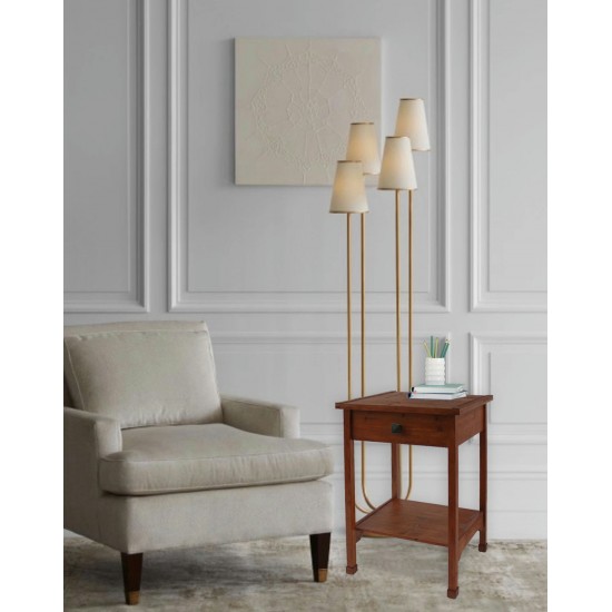 Rustic Wooden Accent Table With 1 Drawer