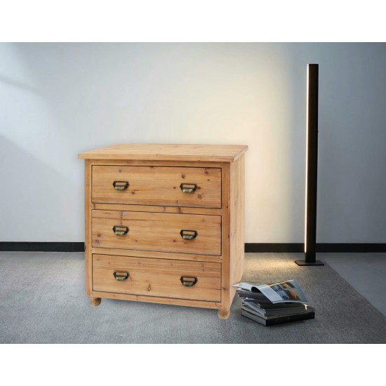 Minimalist Loft Wooden Filing Cabinet With 3 Drawers