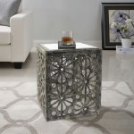Industrial Floral Wooden Mirror Side Table/Coffee Table