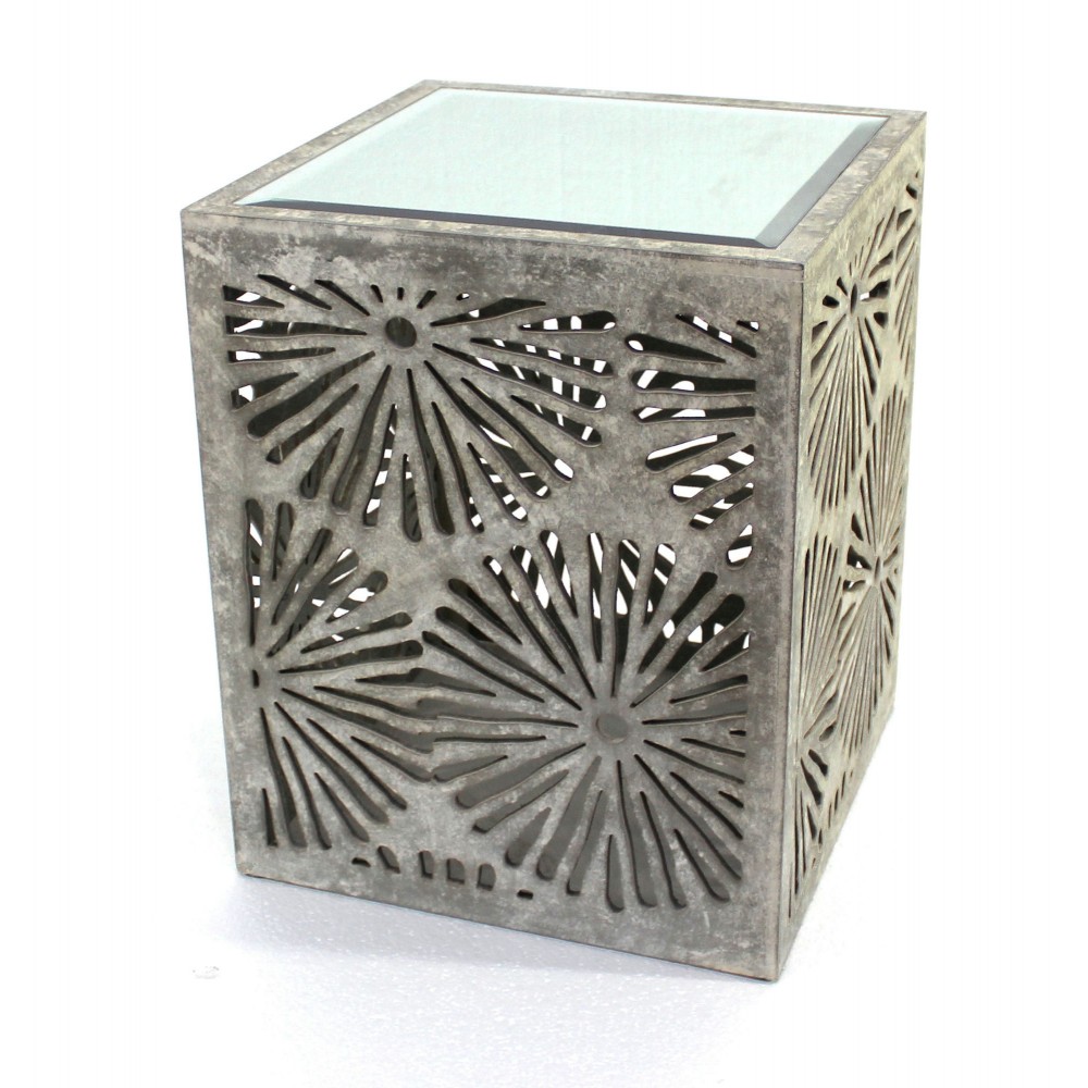 Rustic Floral Wooden Mirror End Table/Tea Table Rustic Floral Wooden Mirror End Table/Tea Table