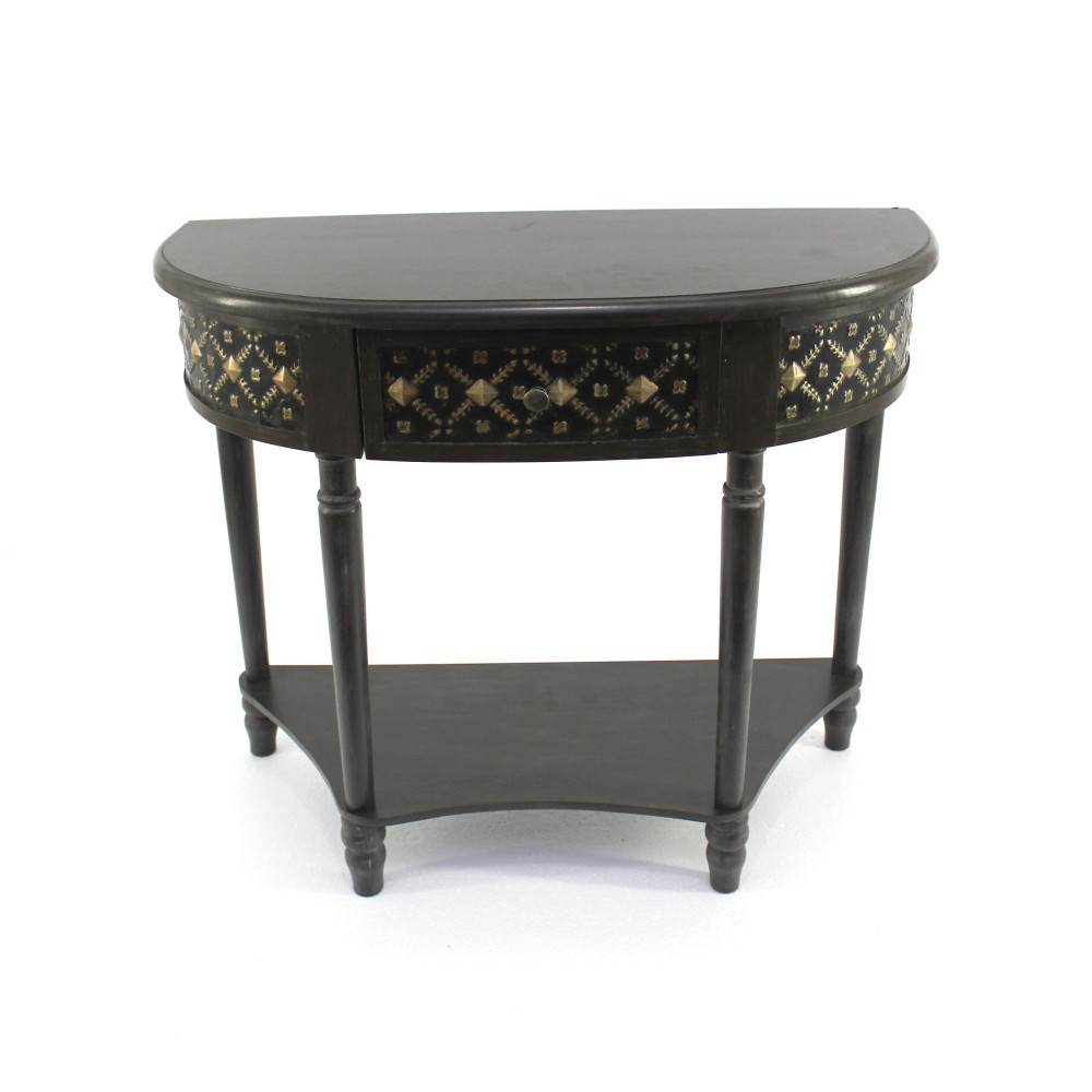 Vintage Half-Moon Console Table With 1 Drawer