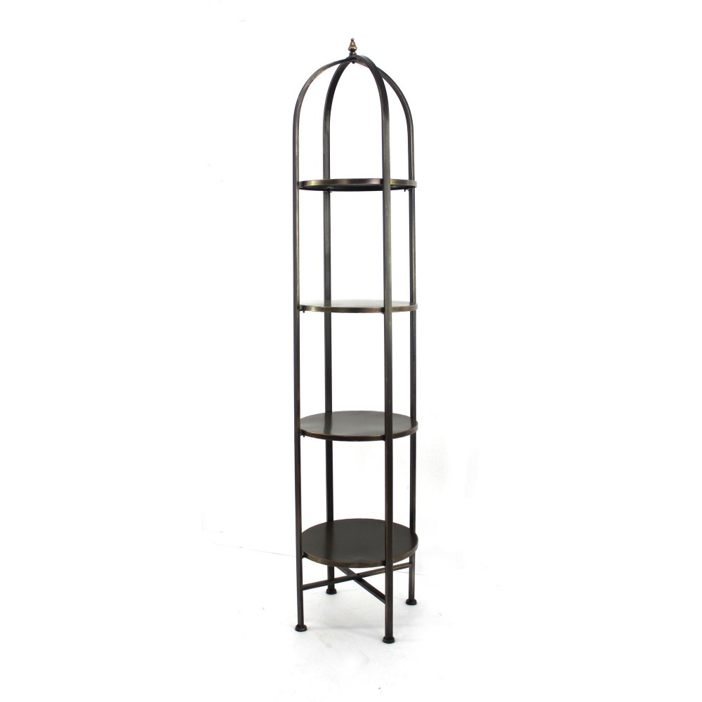 Vintage Birdcage-Like Metal Shelf With 4 Tiers Vintage Birdcage-Like Metal Shelf With 4 Tiers