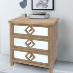 Traditional Mirrored Wooden Cabinet With 3 Drawers