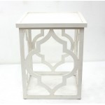 Country Cottage Ivory Square End Table