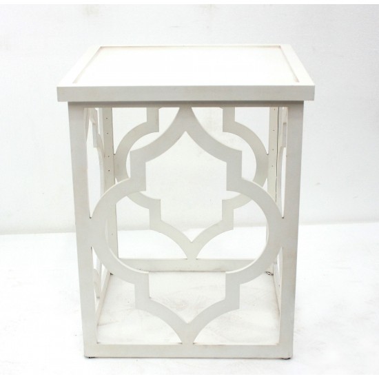 Country Cottage Ivory Square End Table