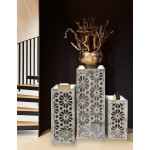 Pastoral Loft Floral Mirrored 3-Piece Nesting Table Set