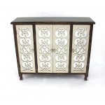 Traditional Accent Wooden Cabinet With 4 Doors