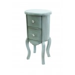 Teton Home Funny Doll-Like Blue Wooden End Table With 2 Drawers