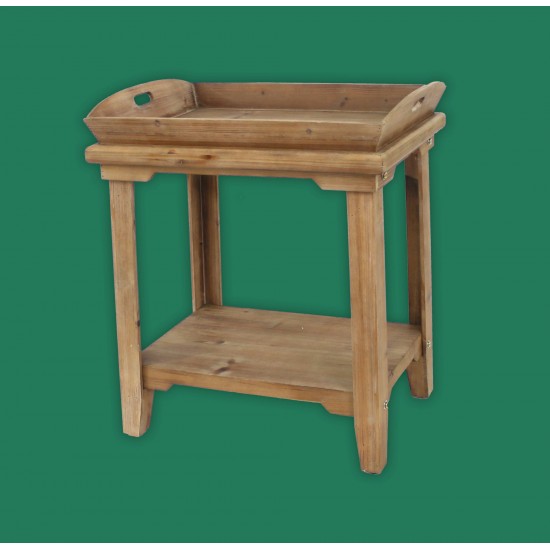 Teton Home Rustic Wooden Table With Serving Tray Top