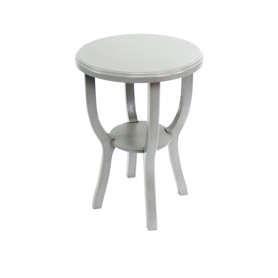 Teton Home Country Cottage Style Light Grey Wooden Stool