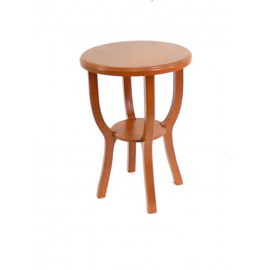 Country Cottage Style Bright Orange Wooden Stool