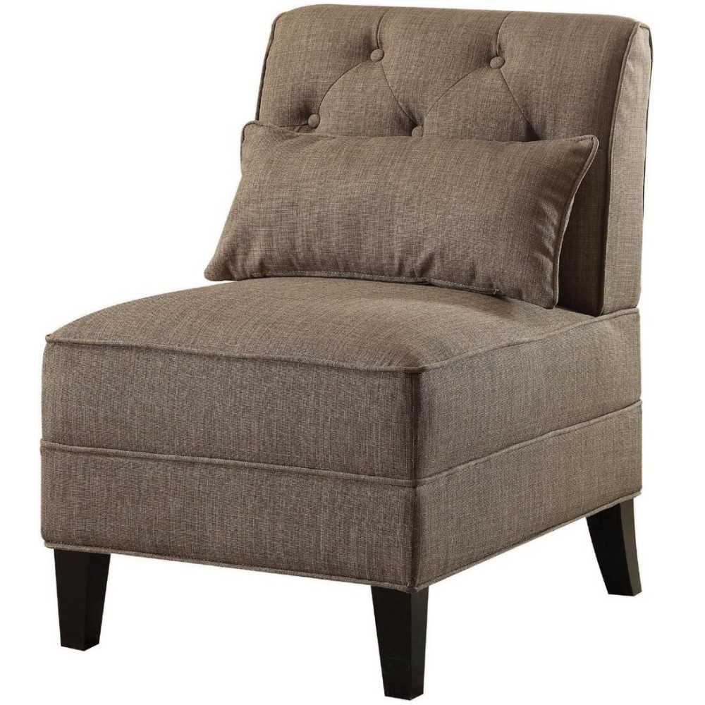 ACME Susanna Accent Chair & Pillow, Charcoal Linen