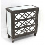 Antique Mirrored Wooden Cabinet With 3 Drawers