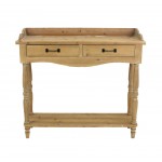 Rustic Unfinished Dressing Table / End Table With 2 Drawers