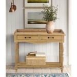 Rustic Unfinished Dressing Table / End Table With 2 Drawers