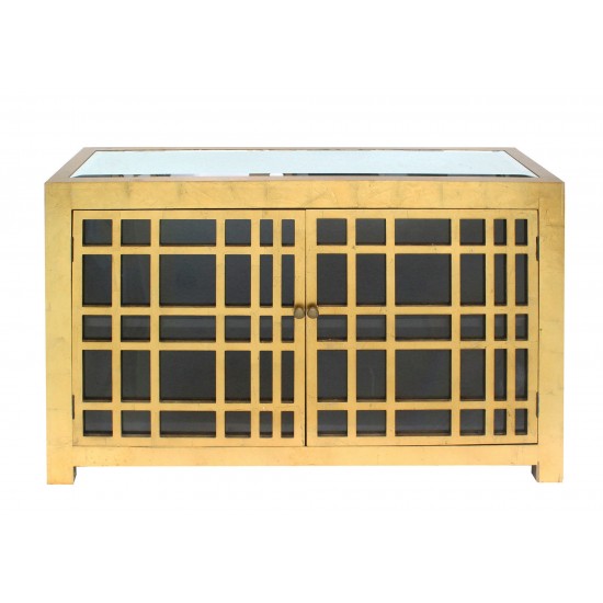 Teton Home Rustic Gold Lattice Cabinet - Af-117