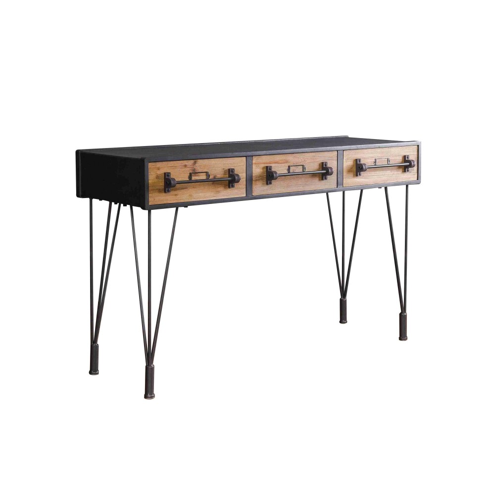 Minimalist Industrial Iron Console Table With Antiqued Façade Minimalist Industrial Iron Console Table With Antiqued Façade