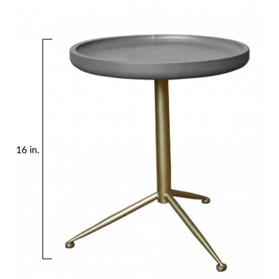 Wooden End Table With Round Top