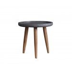 Wooden Side/End Table With Round Top