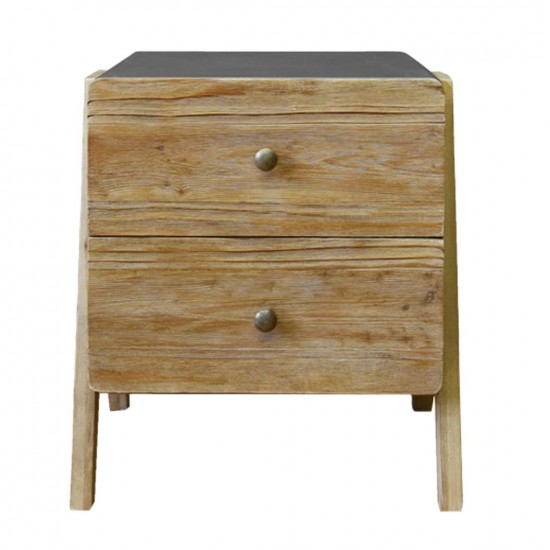 Wooden Side Table With Rectangular Top