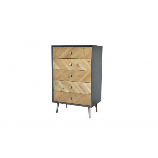 Teton Home Minimalist Wooden Cabinet With 5 Drawers