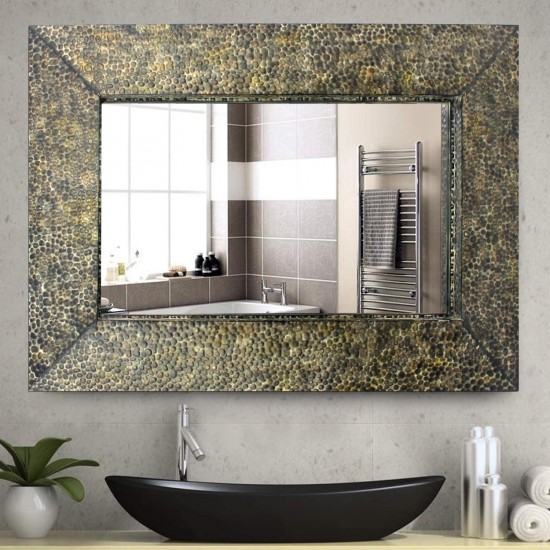 Coastal Dressing Mirror With Gravel-Like Mosaic Frame