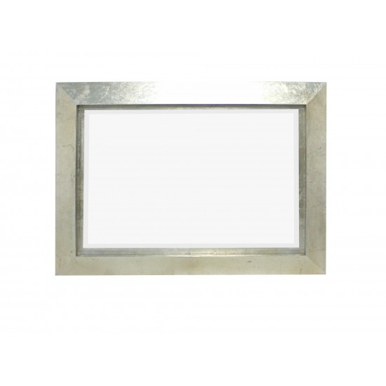 Contemporary Rectangular Silver Cosmetic Mirror