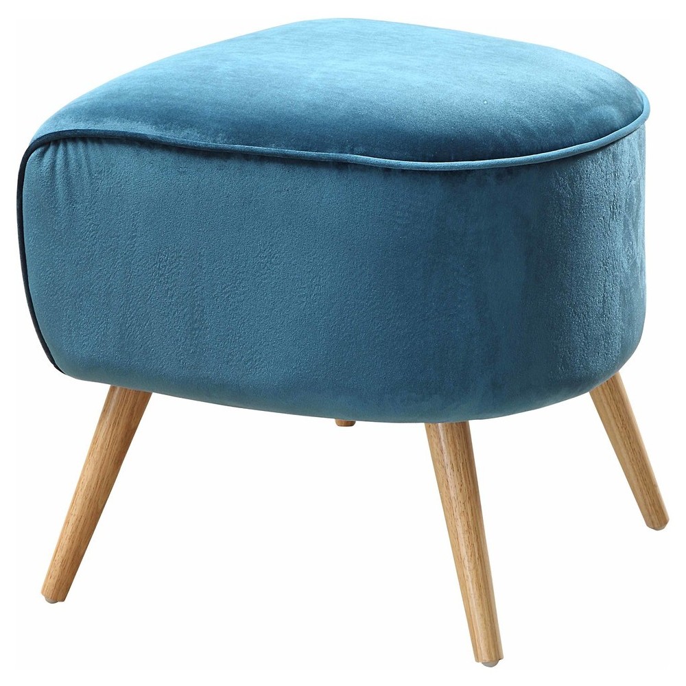 ACME Aisling Ottoman, Teal Velvet