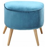 ACME Aisling Ottoman, Teal Velvet