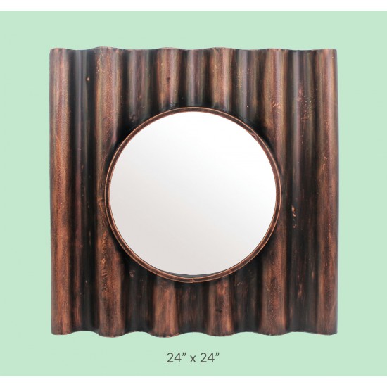 Traditional Panpipe-Like Wooden Cosmetic Mirror