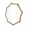 Contemporary Cosmetic Mirror With Minimalist Gold Curved Hexagon Frame