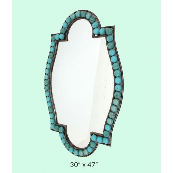 Traditional Dressing Mirror With Decorative Metal Frame