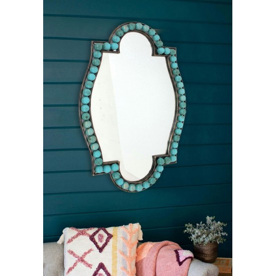 Traditional Dressing Mirror With Decorative Metal Frame