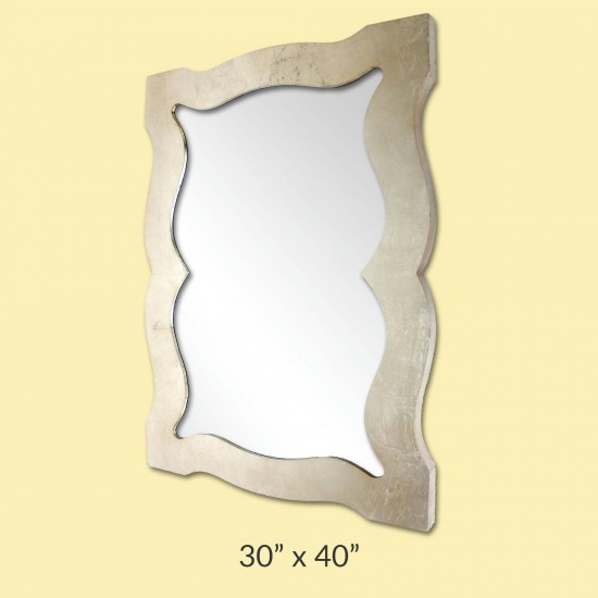 Traditional Cosmetic Mirror With Gold Wooden Frame