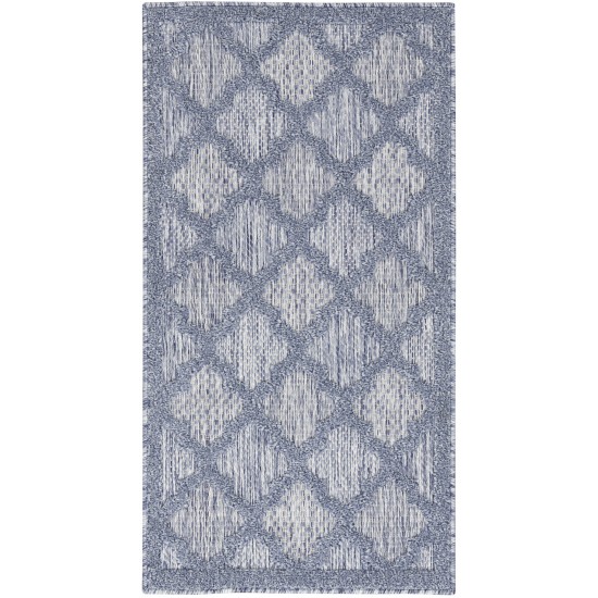 Nourison Easy Care NES01 Runner Rug, Denim Blue, 2' x 4'