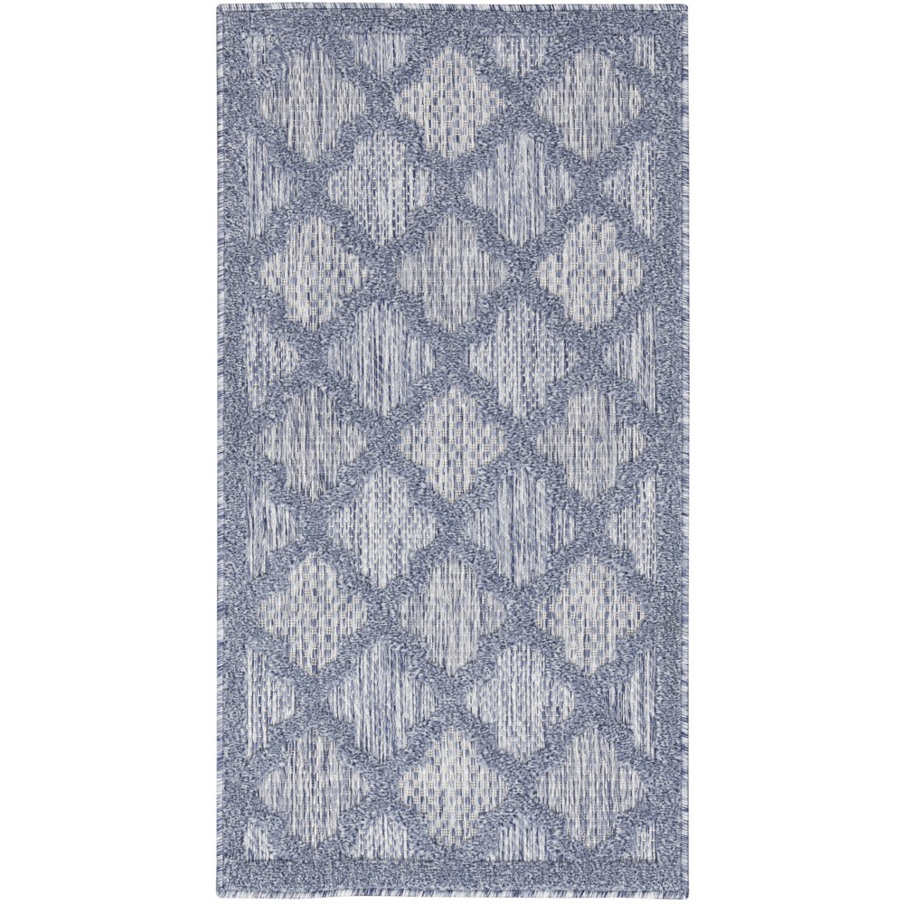 Nourison Easy Care NES01 Runner Rug, Denim Blue, 2' x 4'