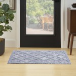 Nourison Easy Care NES01 Runner Rug, Denim Blue, 2' x 4'