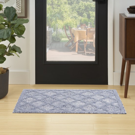 Nourison Easy Care NES01 Runner Rug, Denim Blue, 2' x 4'