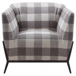 ACME Niamey II Accent Chair, Pattern Fabric & Metal