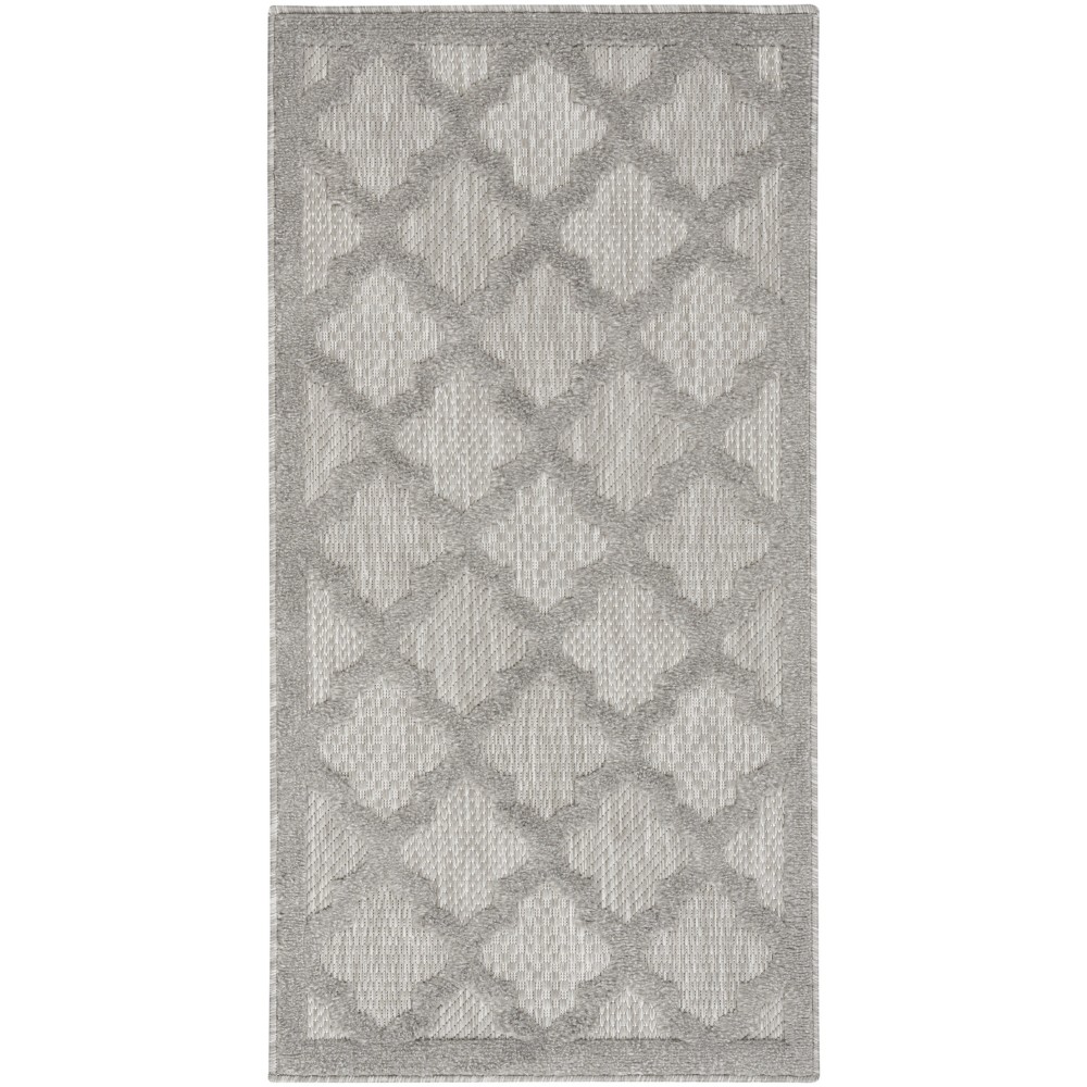 Nourison Easy Care NES01 Runner Rug, Silver/Grey, 2' x 4'