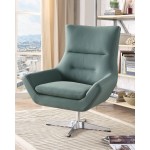 ACME Eudora Accent Chair, Green Leather Gel