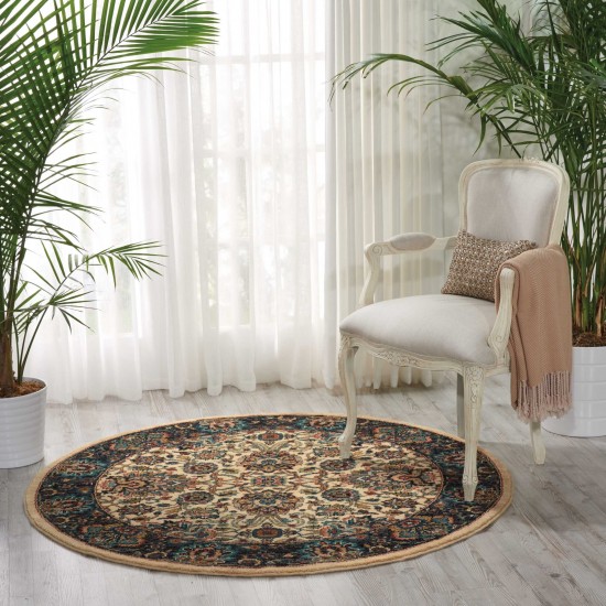 Nourison 2020 NR201 Area Rug, Ivory, 5' x Round