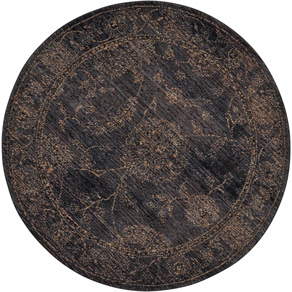 Nourison 2020 NR202 Area Rug, Charcoal, 5' x Round