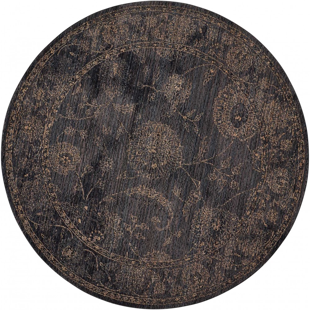 Nourison 2020 NR202 Area Rug, Charcoal, 7'5" x Round