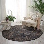 Nourison 2020 NR202 Area Rug, Charcoal, 7'5" x Round