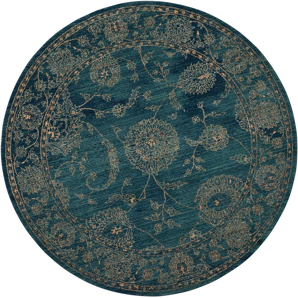 Nourison 2020 NR202 Area Rug, Teal, 7'5" x Round